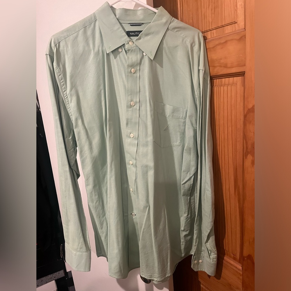 Nautica Button Down Dress Shirt Size XL